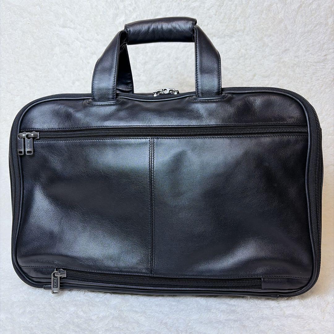 【極美品】 TUMI オールレザー 2way ブリーフケース 2室 大容量 A4