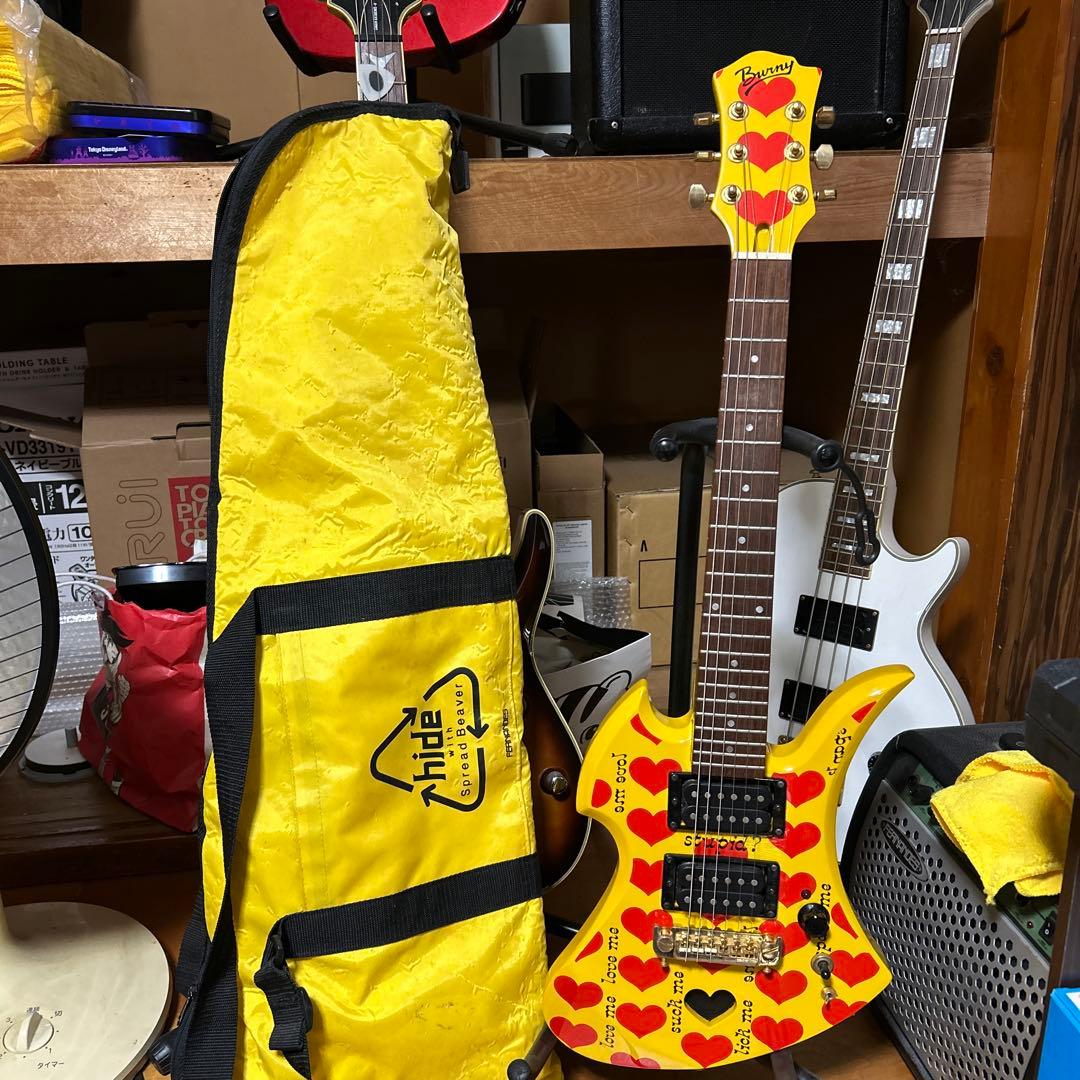 hide イエローハートJr　Burny ミニエレキギター