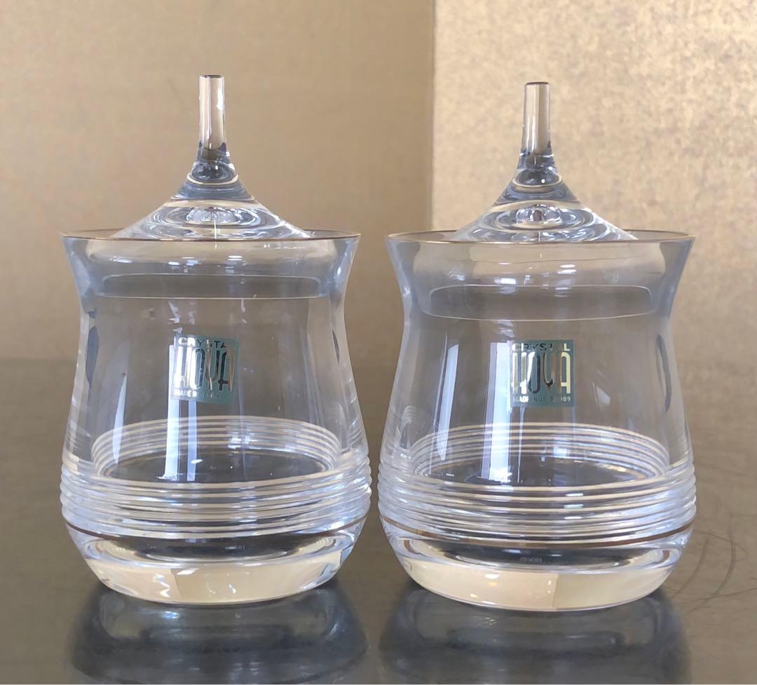 《R》HOYACRYSTAL 千筋金彩 箸洗2客 縁純金 元箱250707E1