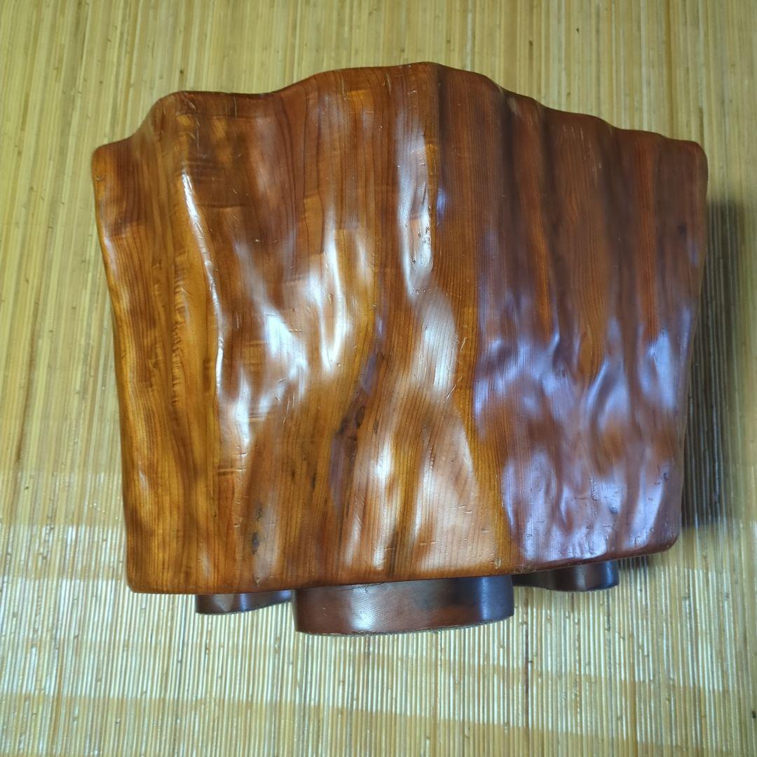 ✨ 新年セール✨世界遺産屋久杉スツール革張り家具中古品