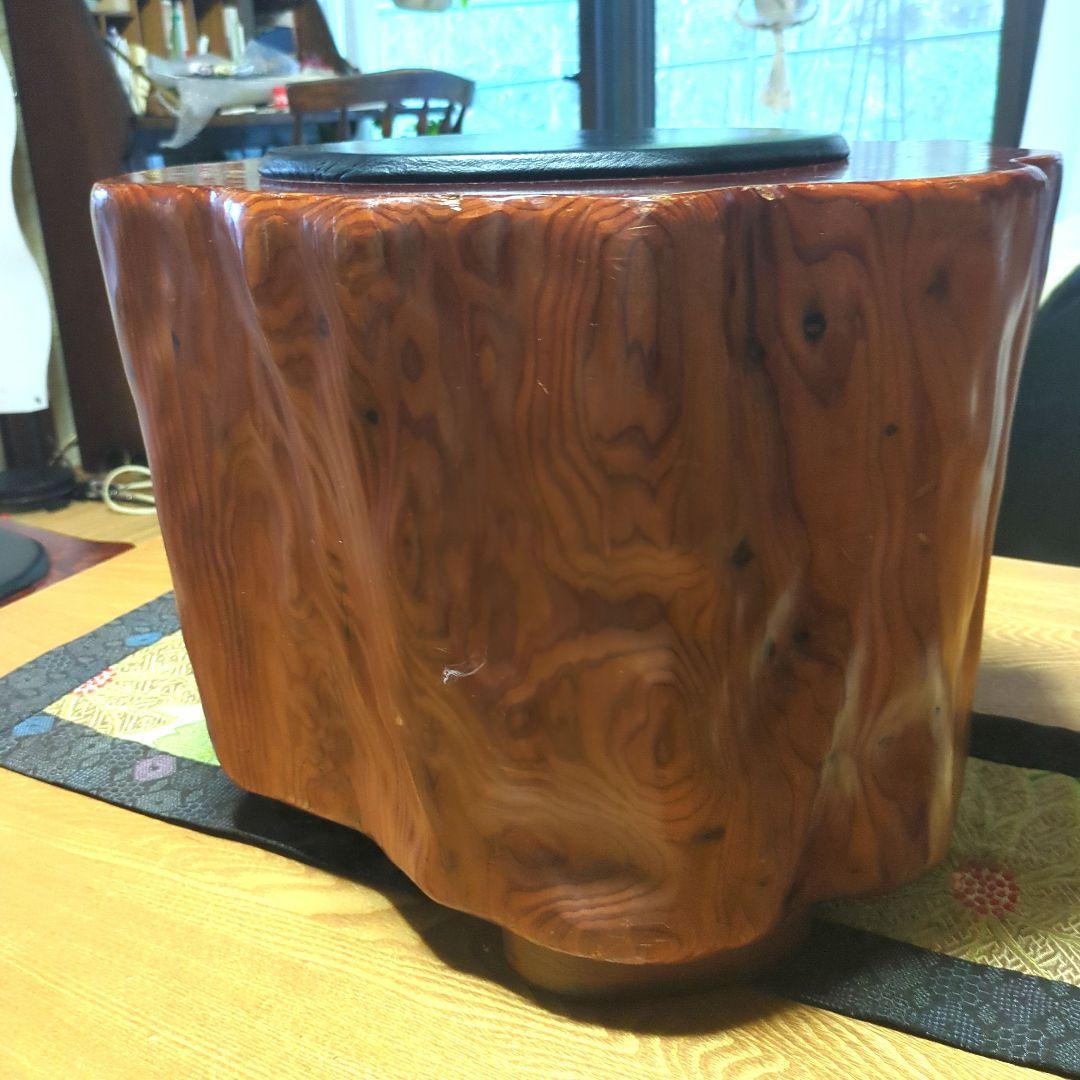 ✨ 新年セール✨世界遺産屋久杉スツール革張り家具中古品