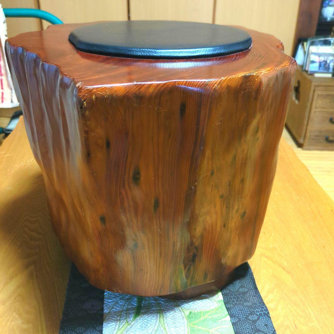 ✨ 新年セール✨世界遺産屋久杉スツール革張り家具中古品