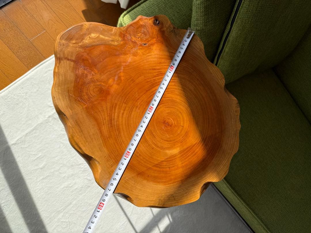 ナチュラルウッド 丸型サイドテーブル-コーヒーテーブル　(一枚板)