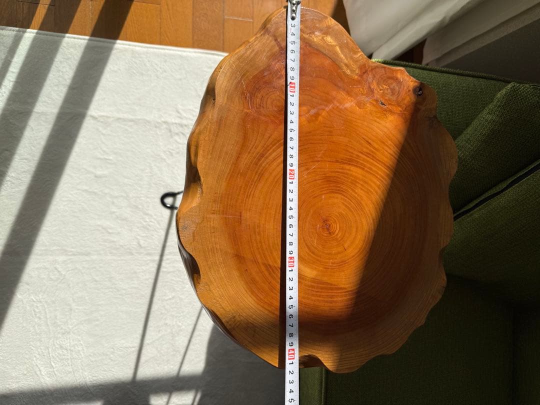 ナチュラルウッド 丸型サイドテーブル-コーヒーテーブル　(一枚板)