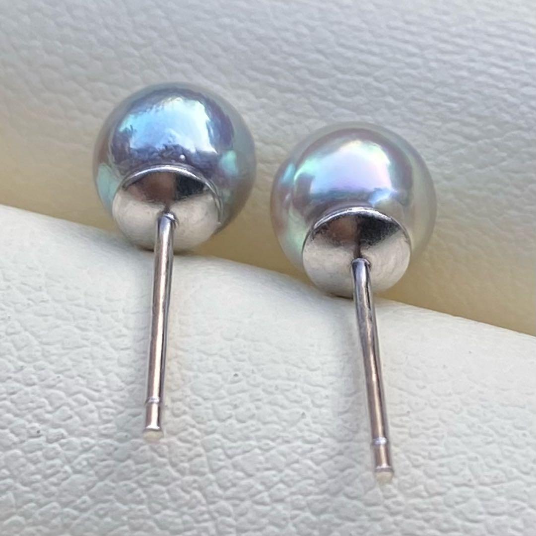 本真珠　南洋黒蝶真珠&あこや真珠ピアス　9.8&6.3mm P1152