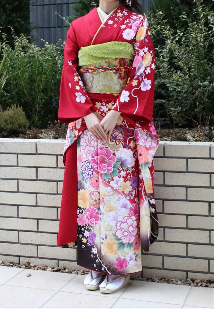 【テルまま】成人式　振袖フルセット　赤