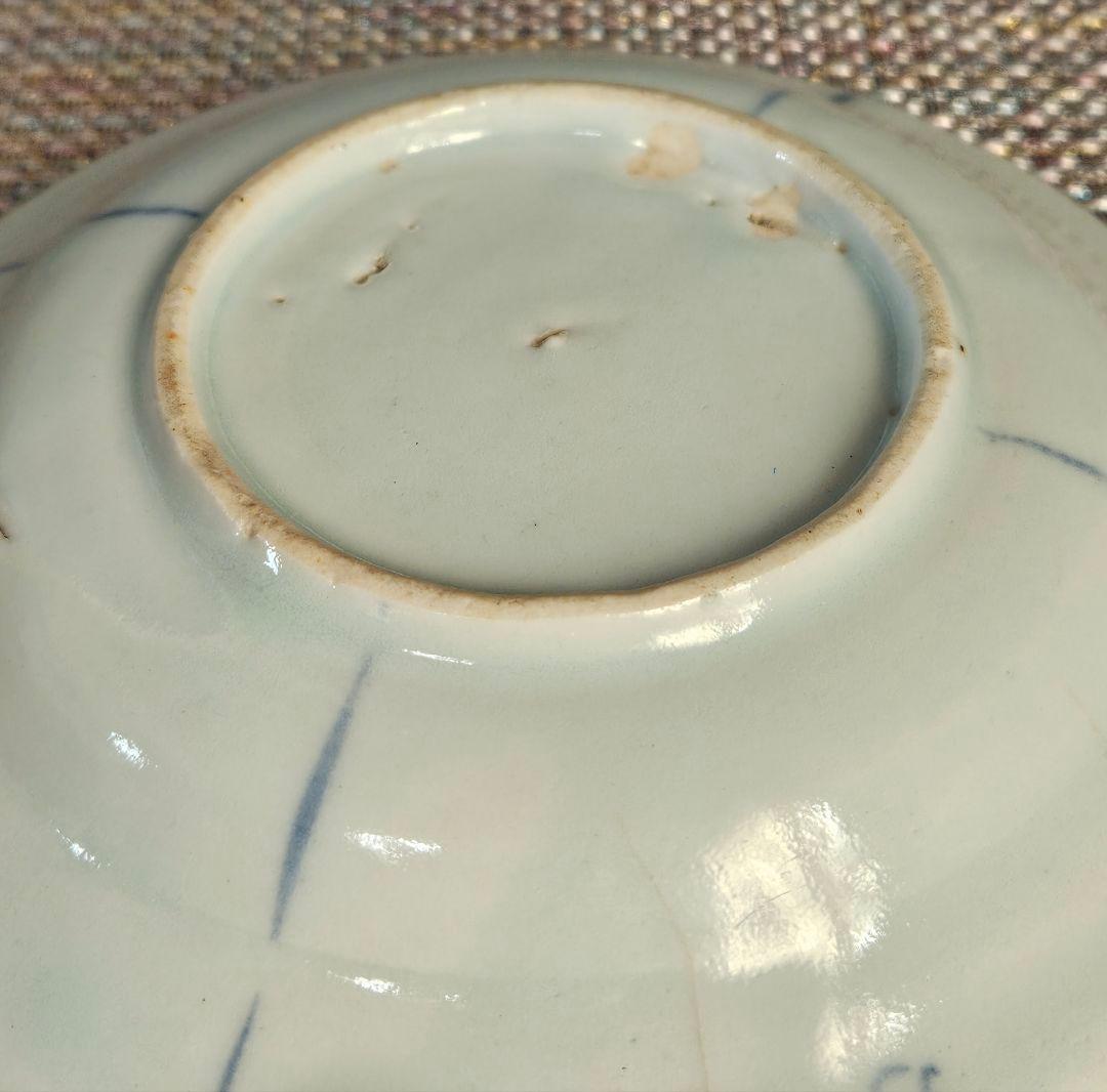 【専用ページ】【本物保証❗】江戸前期　 初期伊万里　芙蓉手花鳥図輪花皿 14.8