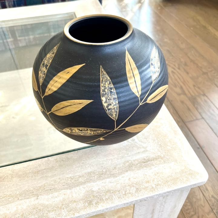 京焼　花瓶　壺　花器　アンティーク　骨董　ヴィンテージ 桐箱