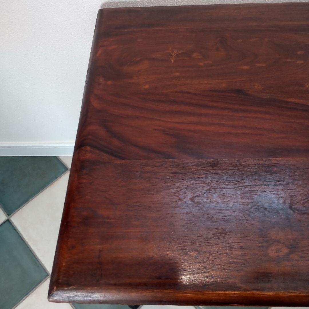 【天然木とアイアンのサイドテーブル】シーシャムウッド/インド家具/アジアン