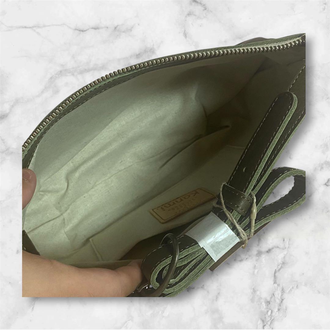 【美品】♡新品未使用♡Kanmi 牛革ドット柄 ショルダーバッグ 本革 カバン