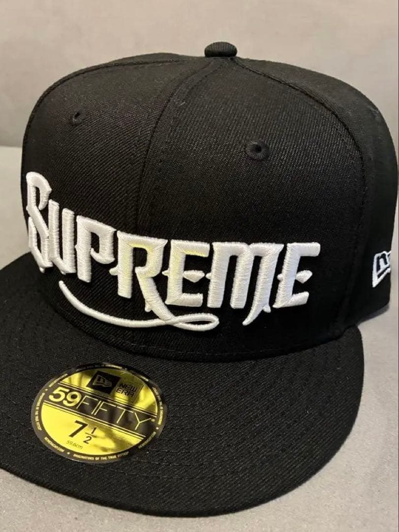 Supreme 59FIFTY ブラック キャップ 7 1/2