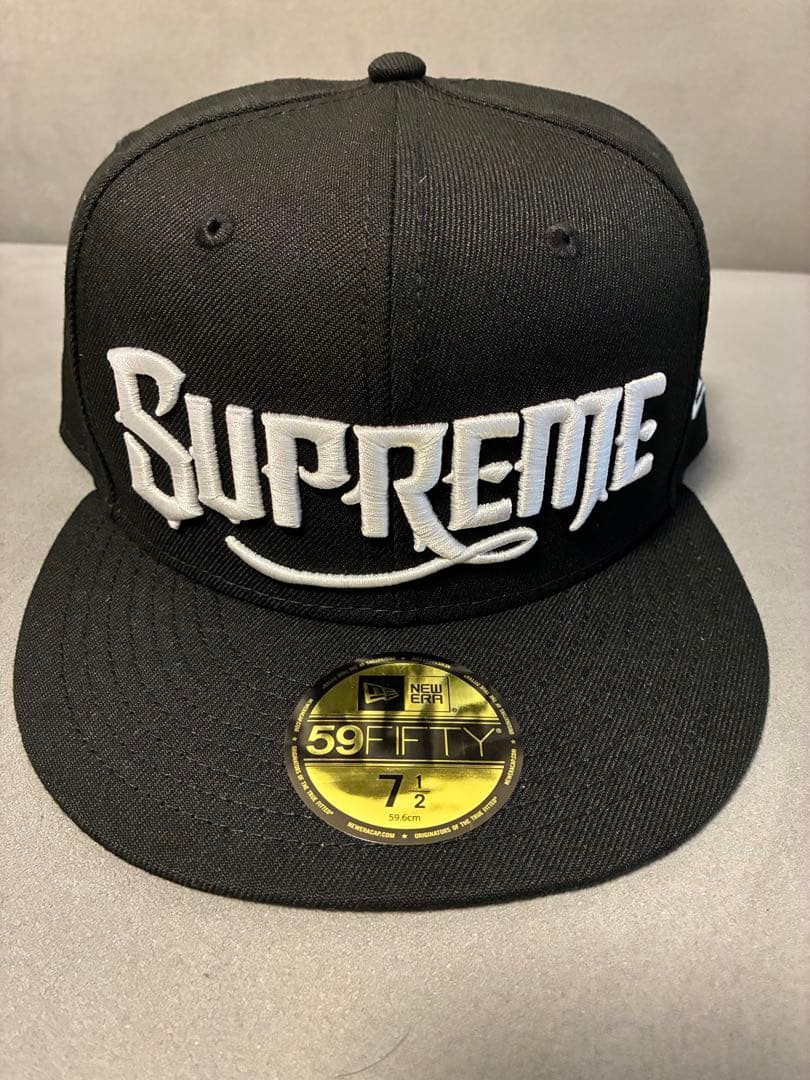 Supreme 59FIFTY ブラック キャップ 7 1/2