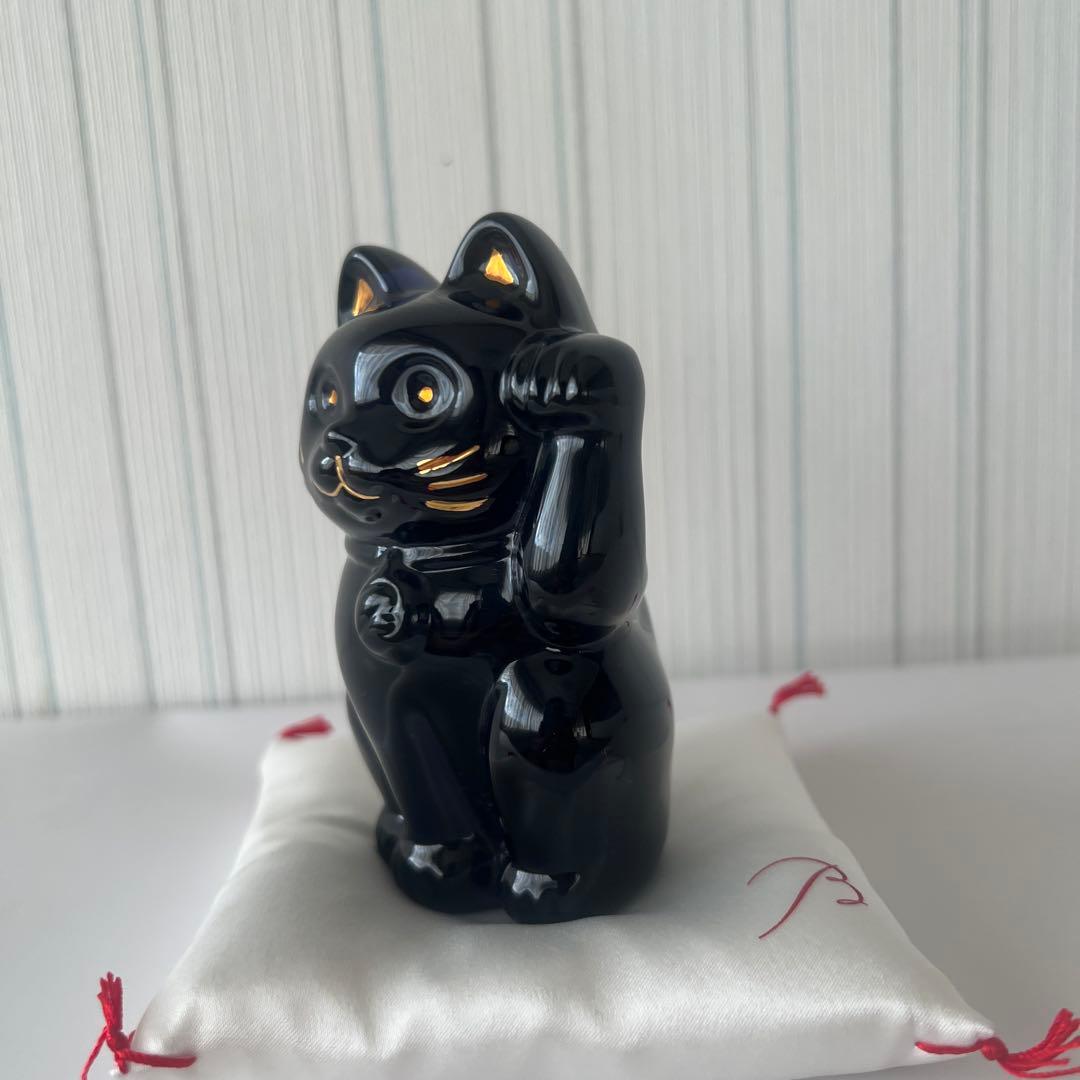 バカラ招き猫　置き物セット　ミッドナイト　クリスタル