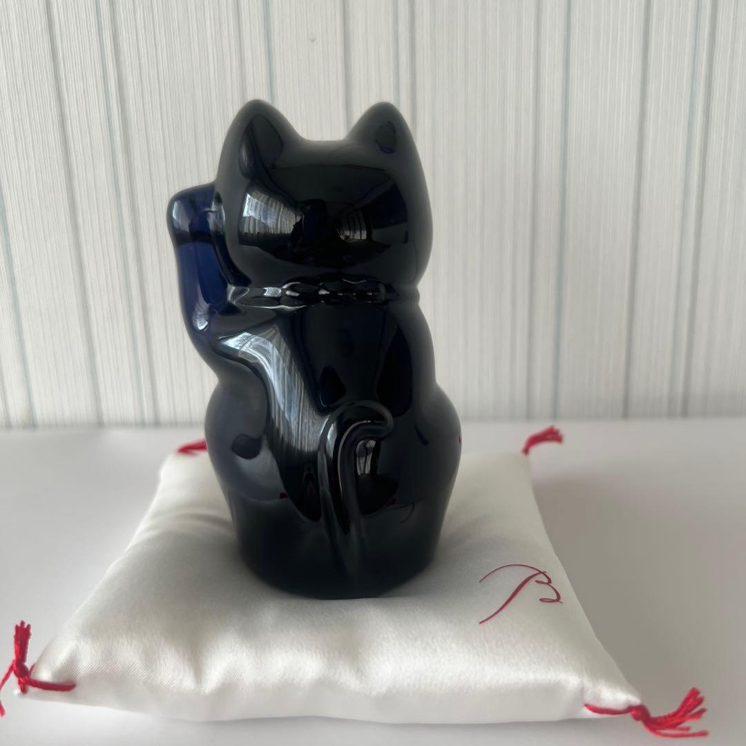 バカラ招き猫　置き物セット　ミッドナイト　クリスタル