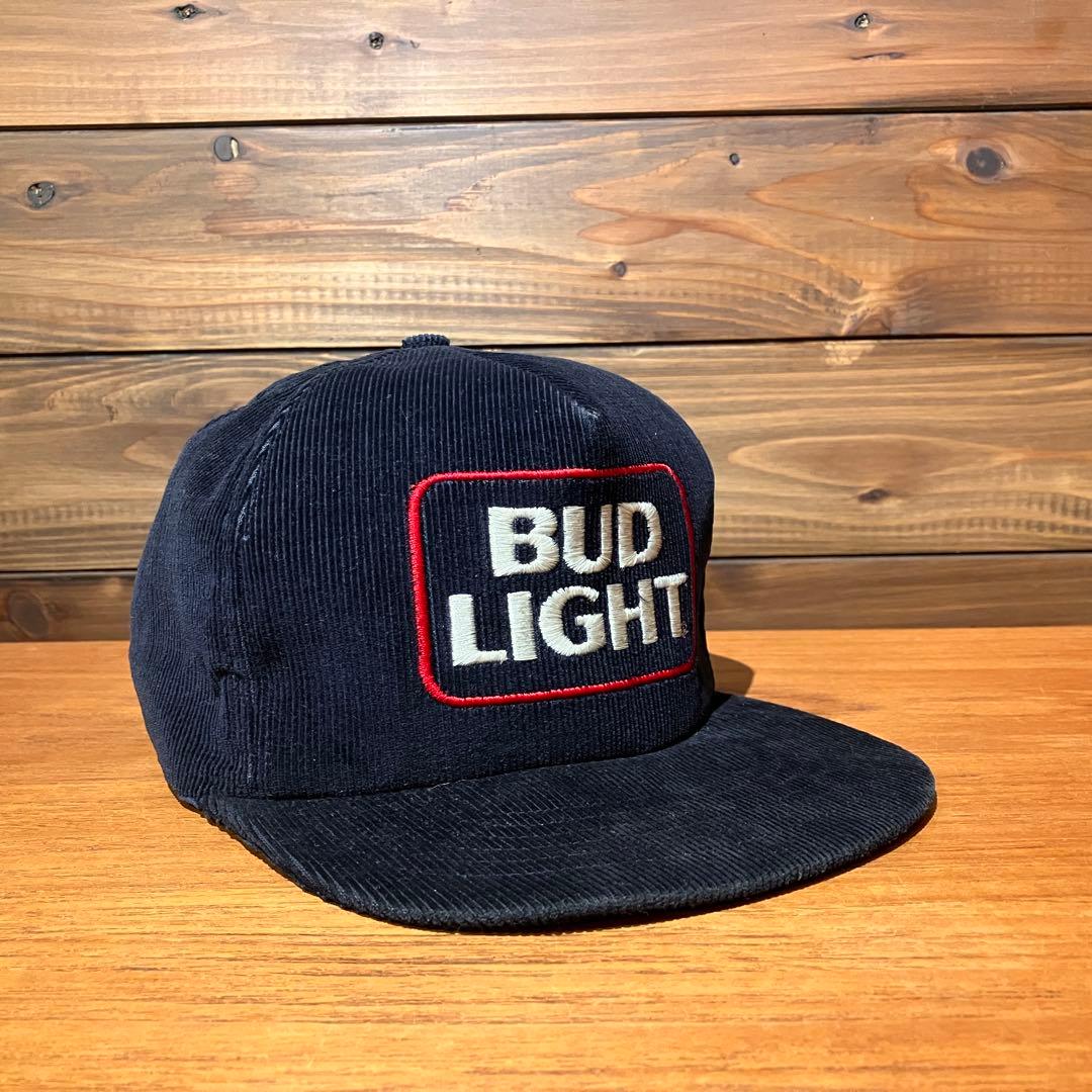 bud light コーデュロイ ネイビー　トラッカーキャップ　帽子　ハット