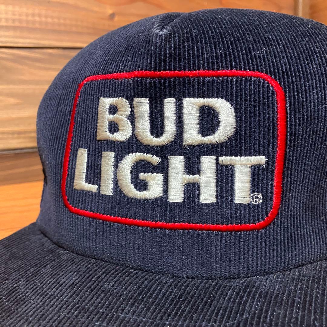 bud light コーデュロイ ネイビー　トラッカーキャップ　帽子　ハット