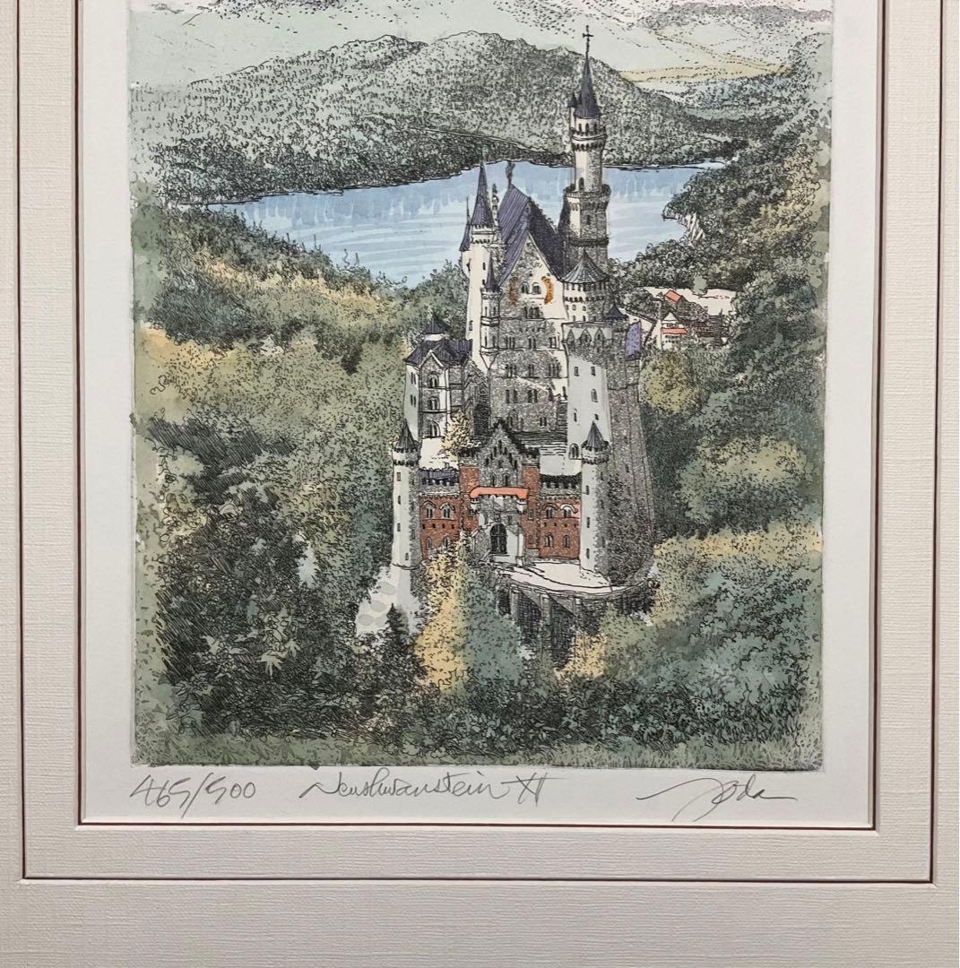 絵画・額縁・版画・織田 義郎・新品未使用・ノイシュバンシュタインⅫ・美術品・雑貨
