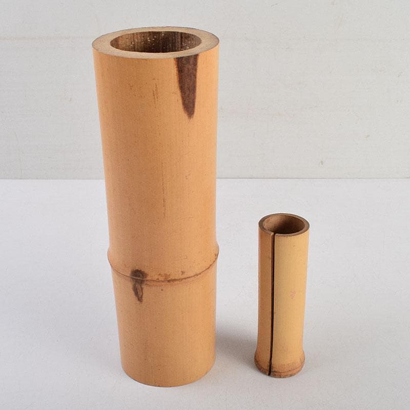 茶道具　黒田宗傳作　竹尺八　花入　銘「清風」　極め箱　C　R9392