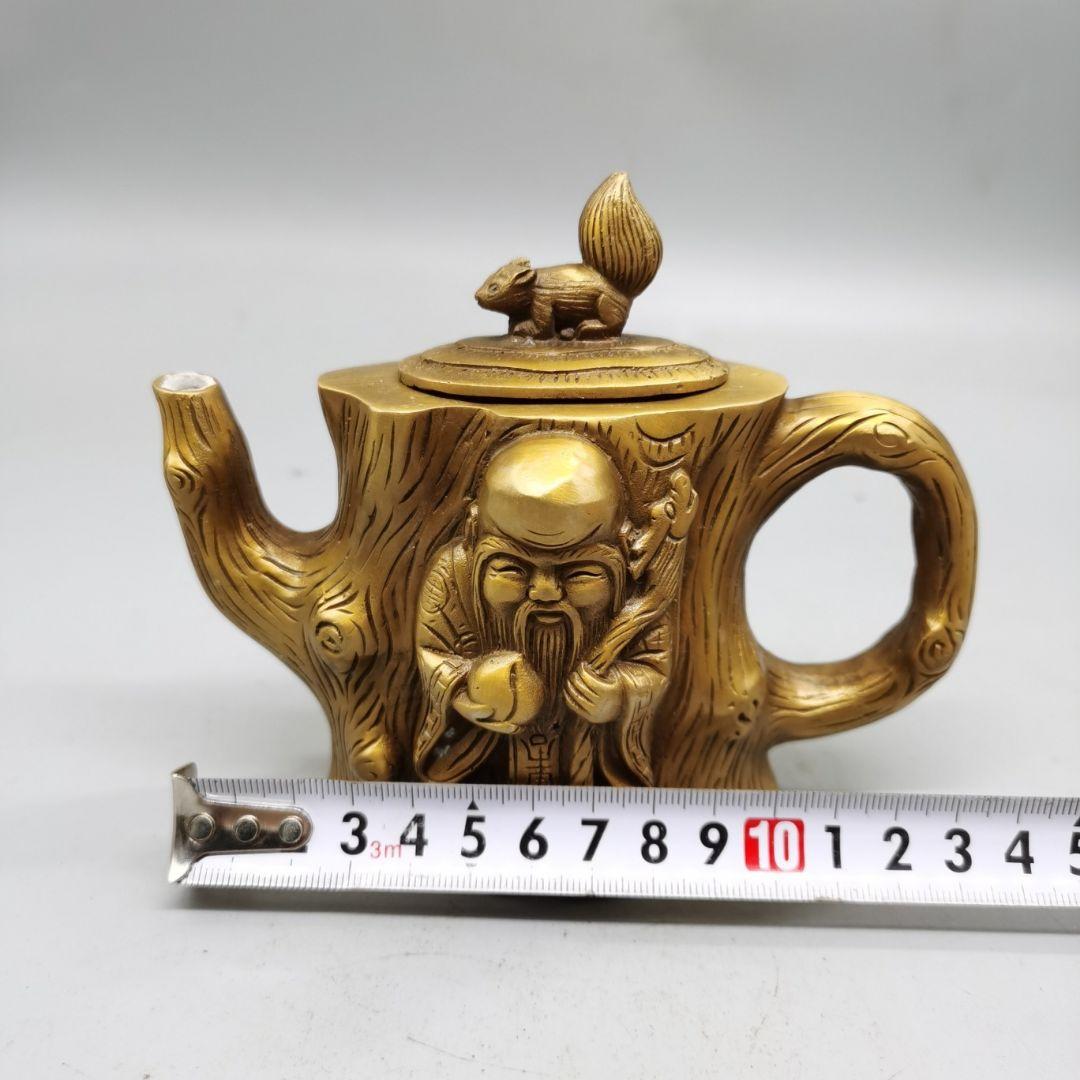 銅器 寿星茶壺 茶道具 煎茶器 工芸品