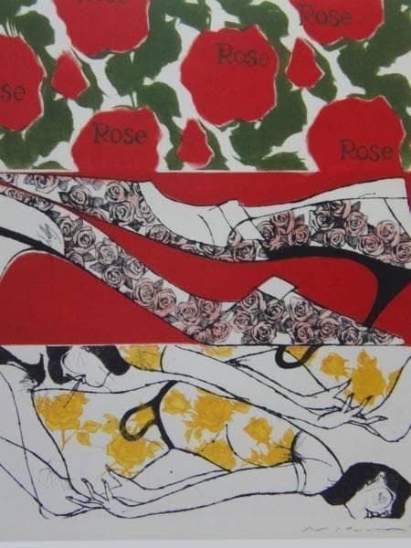 池田満寿夫、バラはバラ、Masuo Ikeda、希少画集画、新品額装付