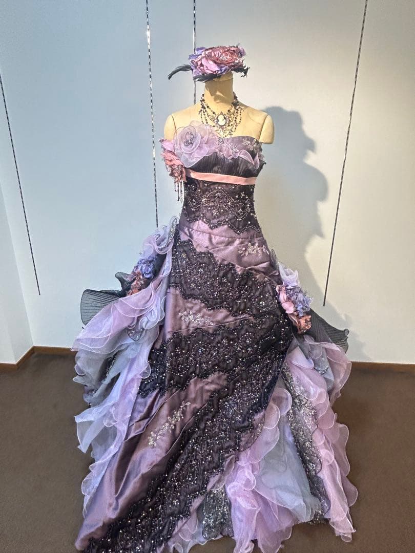 紫系フラワーモチーフ 9-13T