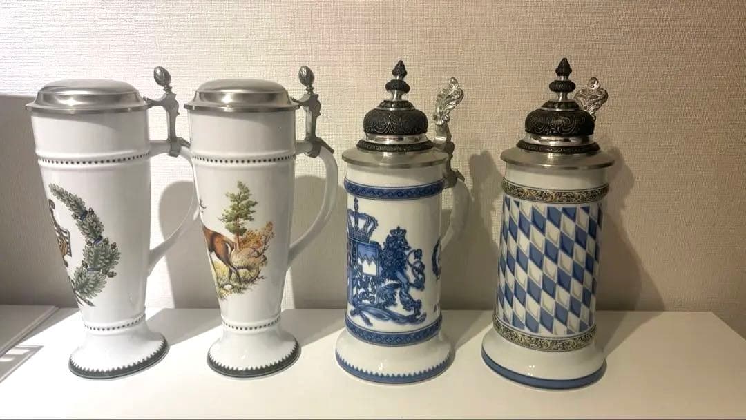 陶器製ビールジョッキ 4点セット