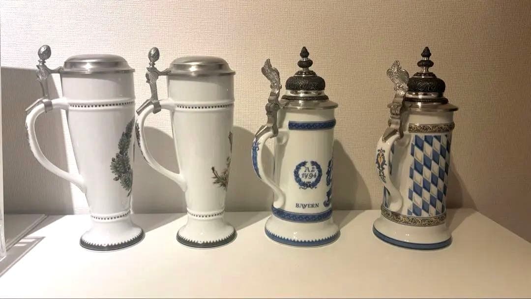 陶器製ビールジョッキ 4点セット