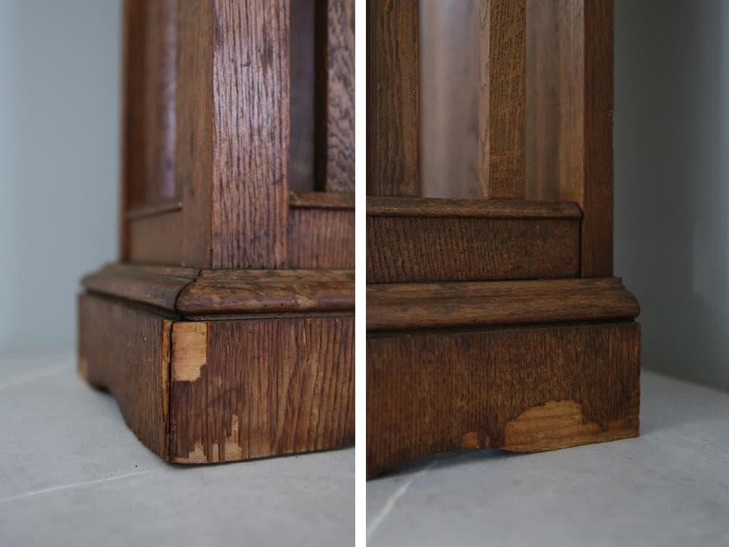 フランスアンティーク古時計/木製柱時計/置時計/レトロクロック(75-163)