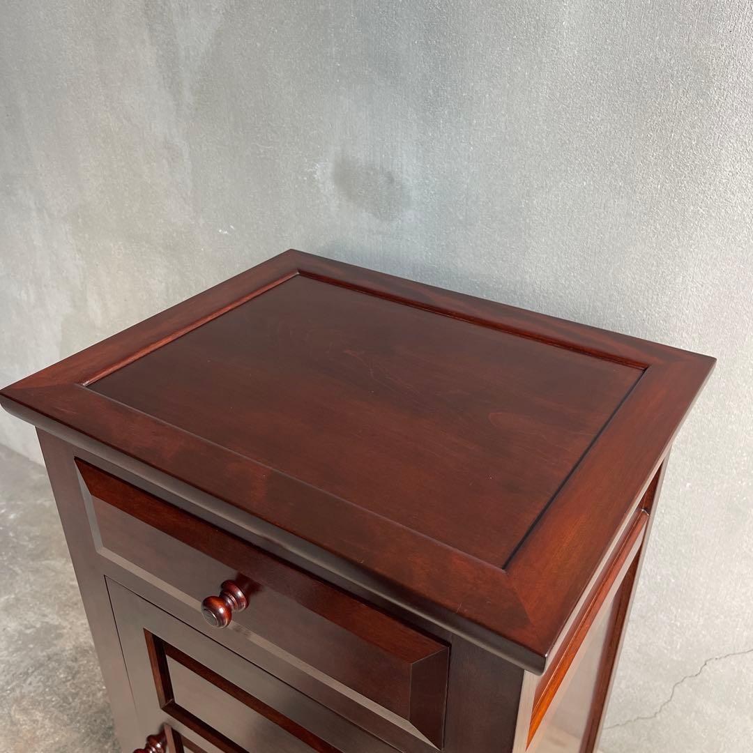 美品　松本民芸家具 ミズメザクラ無垢材 C型電話台 キャビネット 天然木