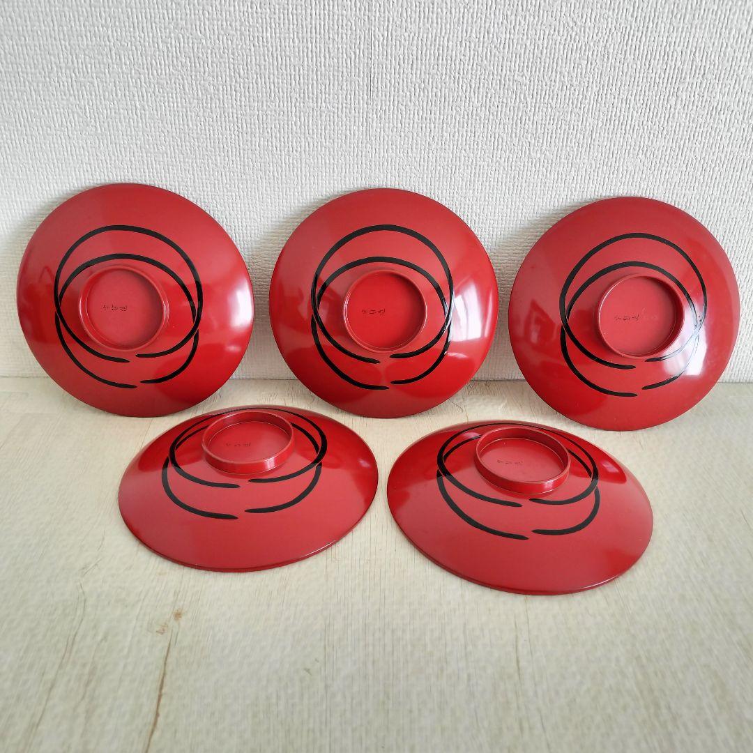 お値下げしました、5枚組　釻盃　塗師　中村宗哲作　共箱