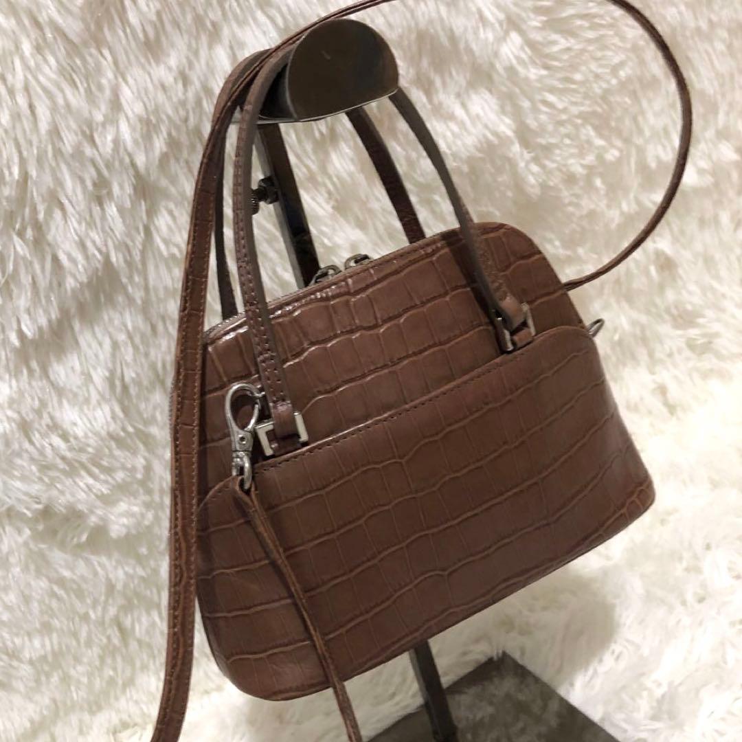 未使用級✨フォクシー レザー　2way ショルダーバッグ ポシェット