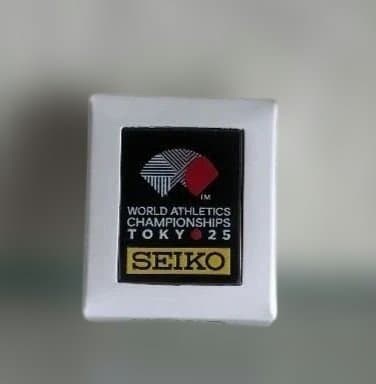 セイコー ミニスポーツタイマー　 世界陸上2025ピンバッチ　 SQ823G