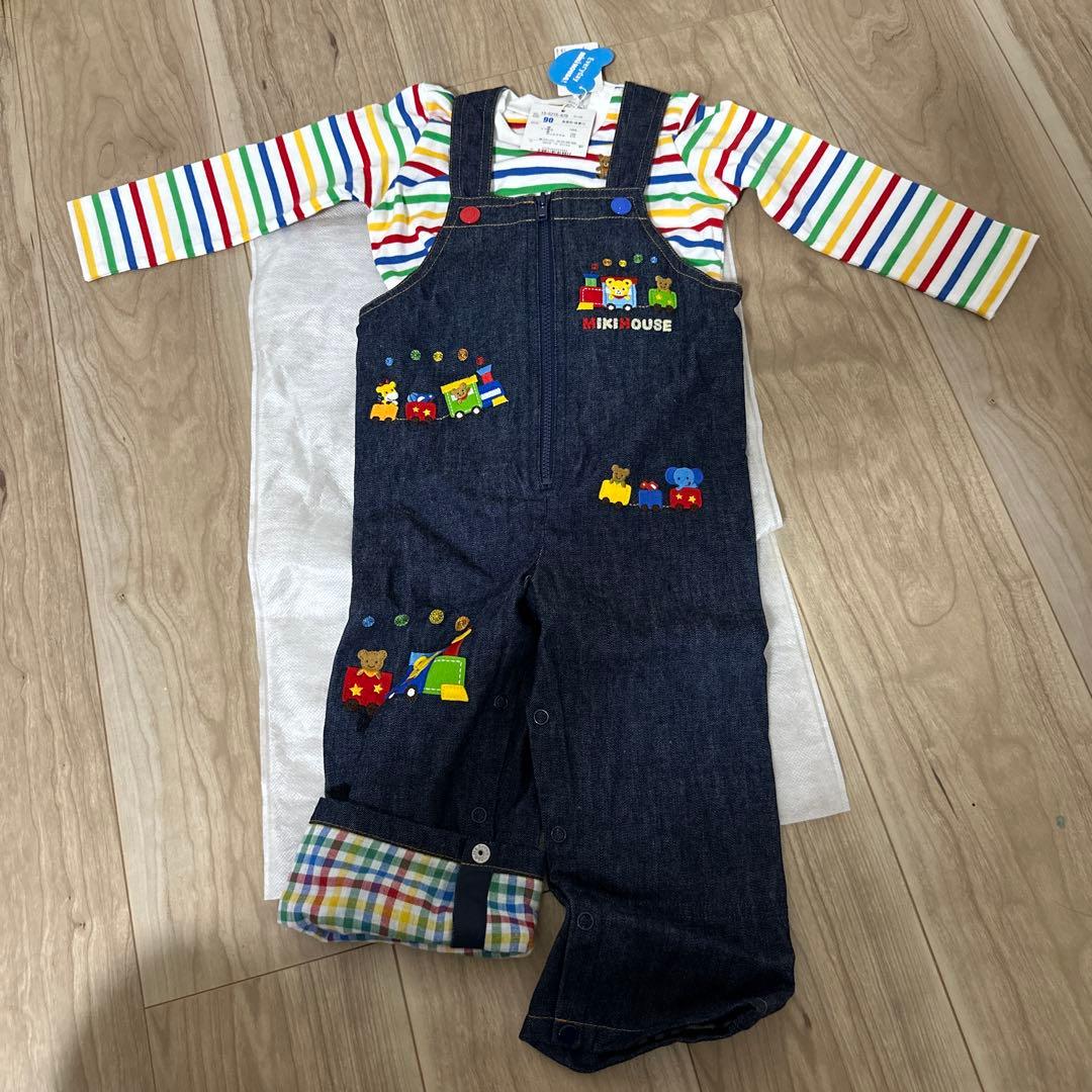 専用　saruwa2様　ミキハウス デニムオーバーオールセット 90