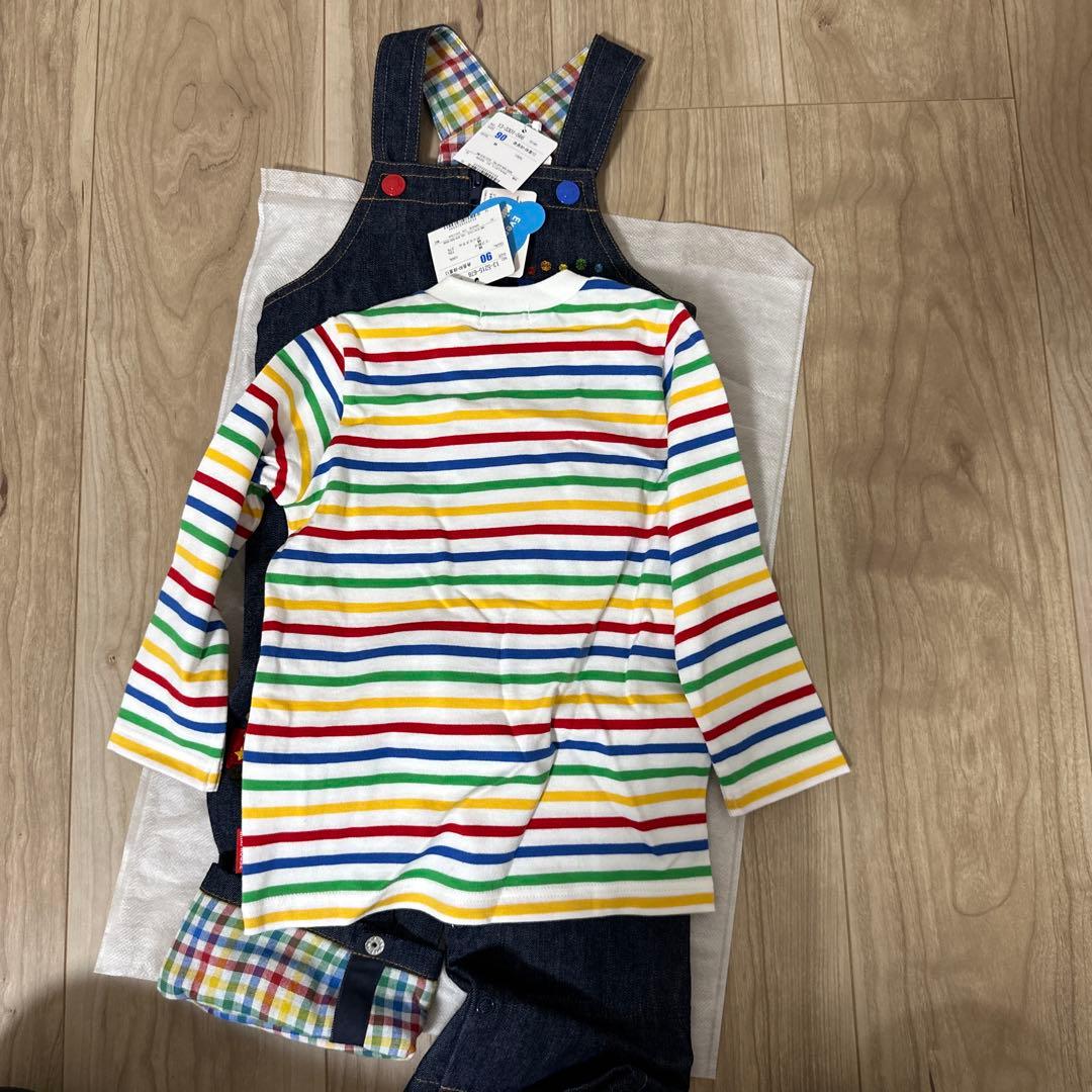 専用　saruwa2様　ミキハウス デニムオーバーオールセット 90