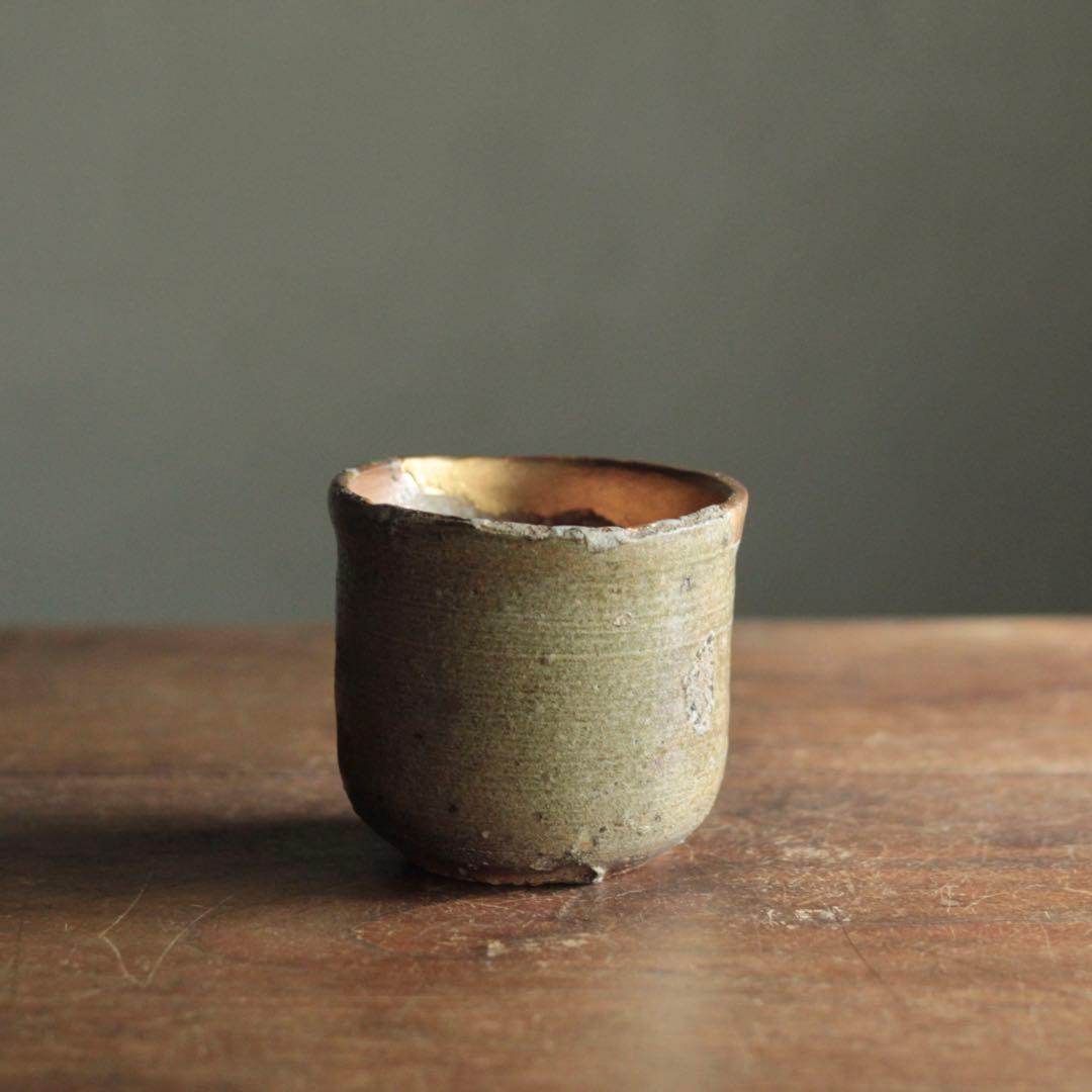 信楽 筒茶碗 古美術 古道具 アンティーク 信楽焼 直しあり