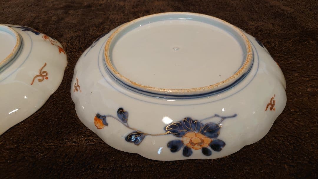 古伊万里　伊万里　大聖寺伊万里　大皿　双龍　小紋　八寸皿　３客