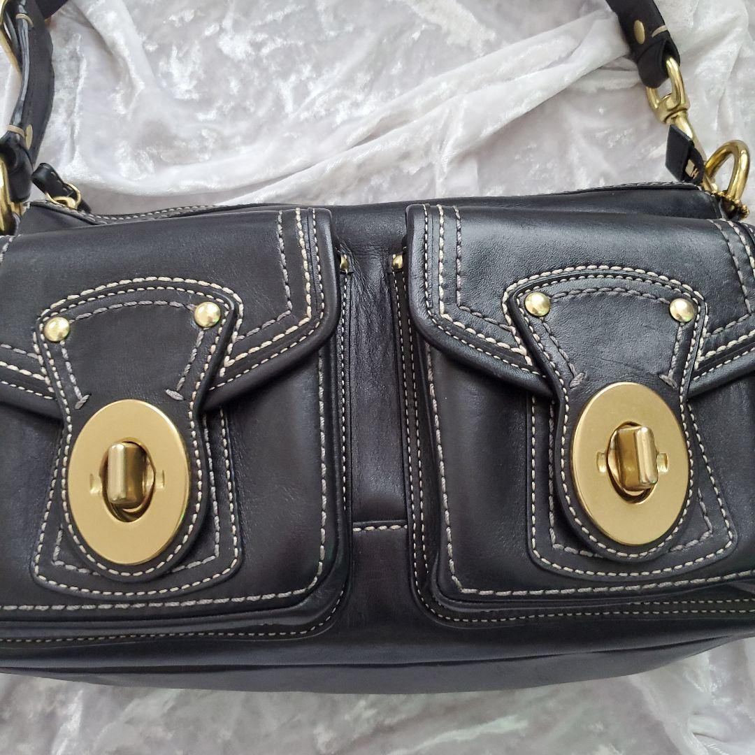美品　COACH コーチ　ショルダーバッグ　トートバッグ　レザー　黒　レディース
