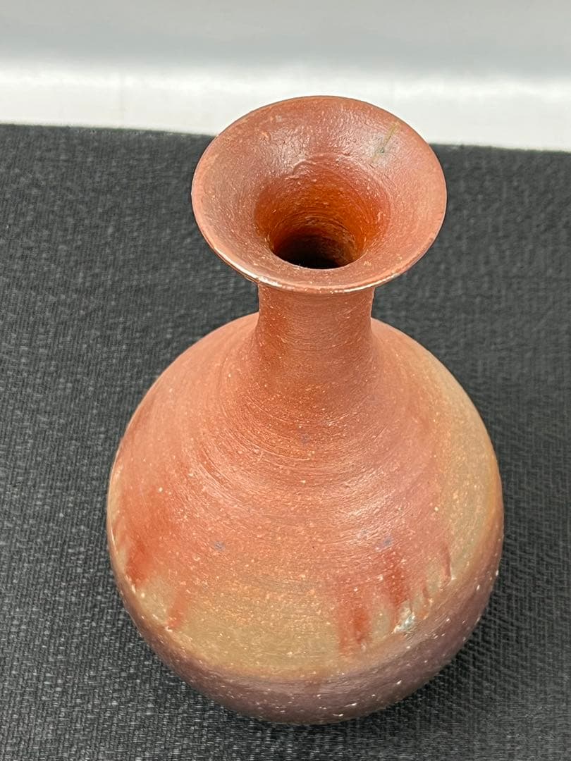 備前焼 花入 花瓶 一輪挿し 陶印あり 共箱 1180