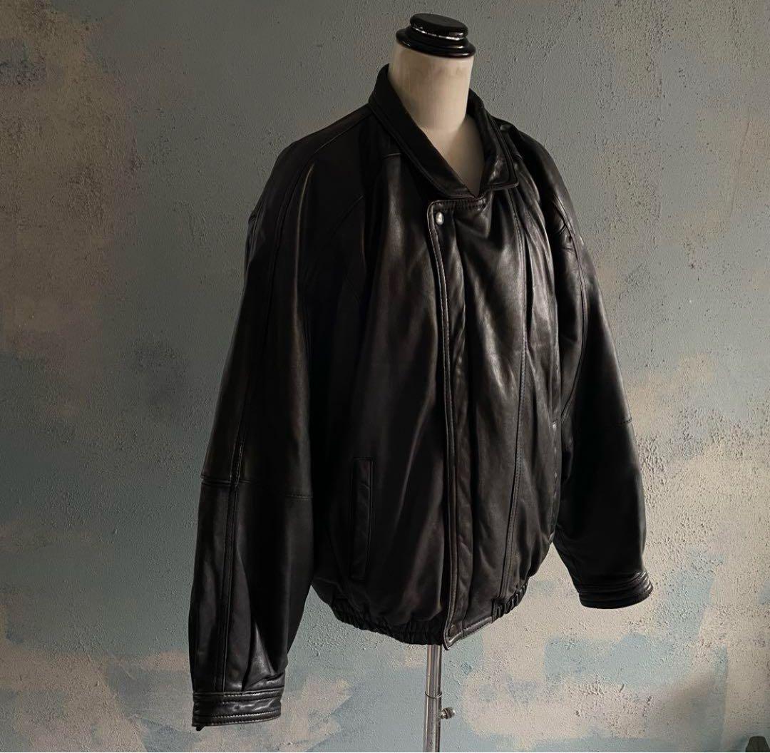 vintage leather jacket 本革レザージャケット　シルエット◎