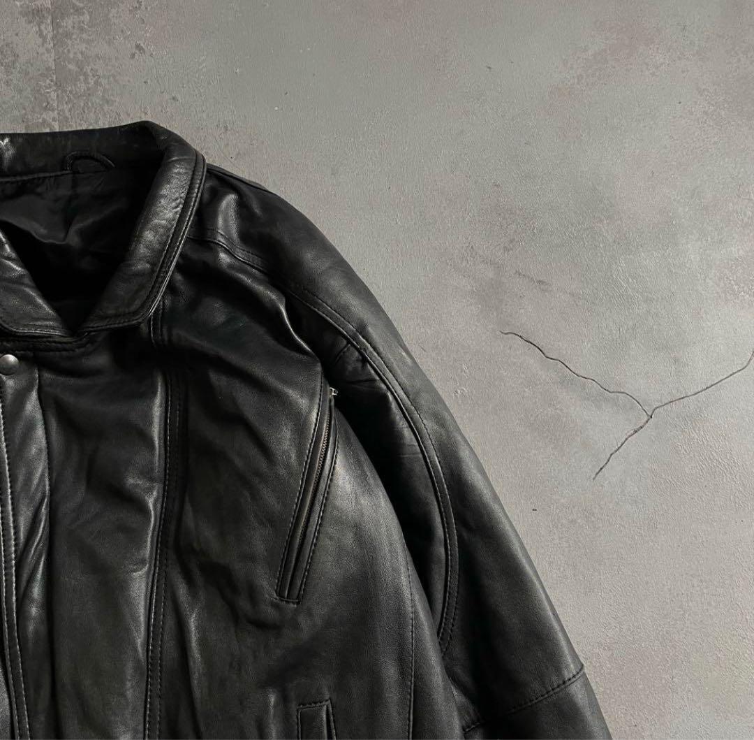 vintage leather jacket 本革レザージャケット　シルエット◎