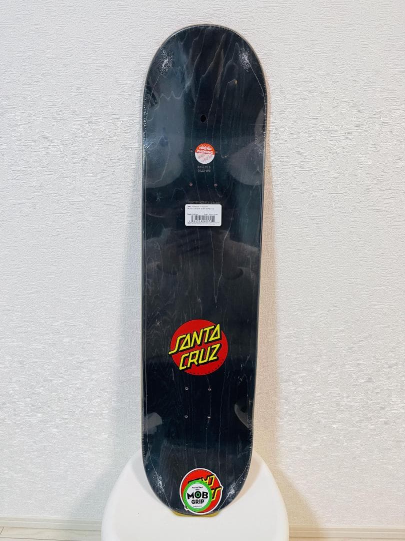台湾製無地黒デッキテープ付き SANTACRUZ　サンタクルーズ8.0デッキ