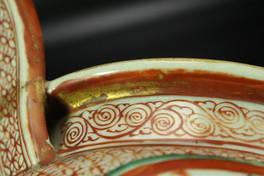 古美術 赤絵 獅子蓋 香炉 時代物 骨董 希少(K-YC530)