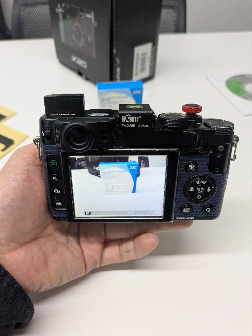 Fujifilm X20 コンパクトデジタルカメラ　ネイビーリザード張替済