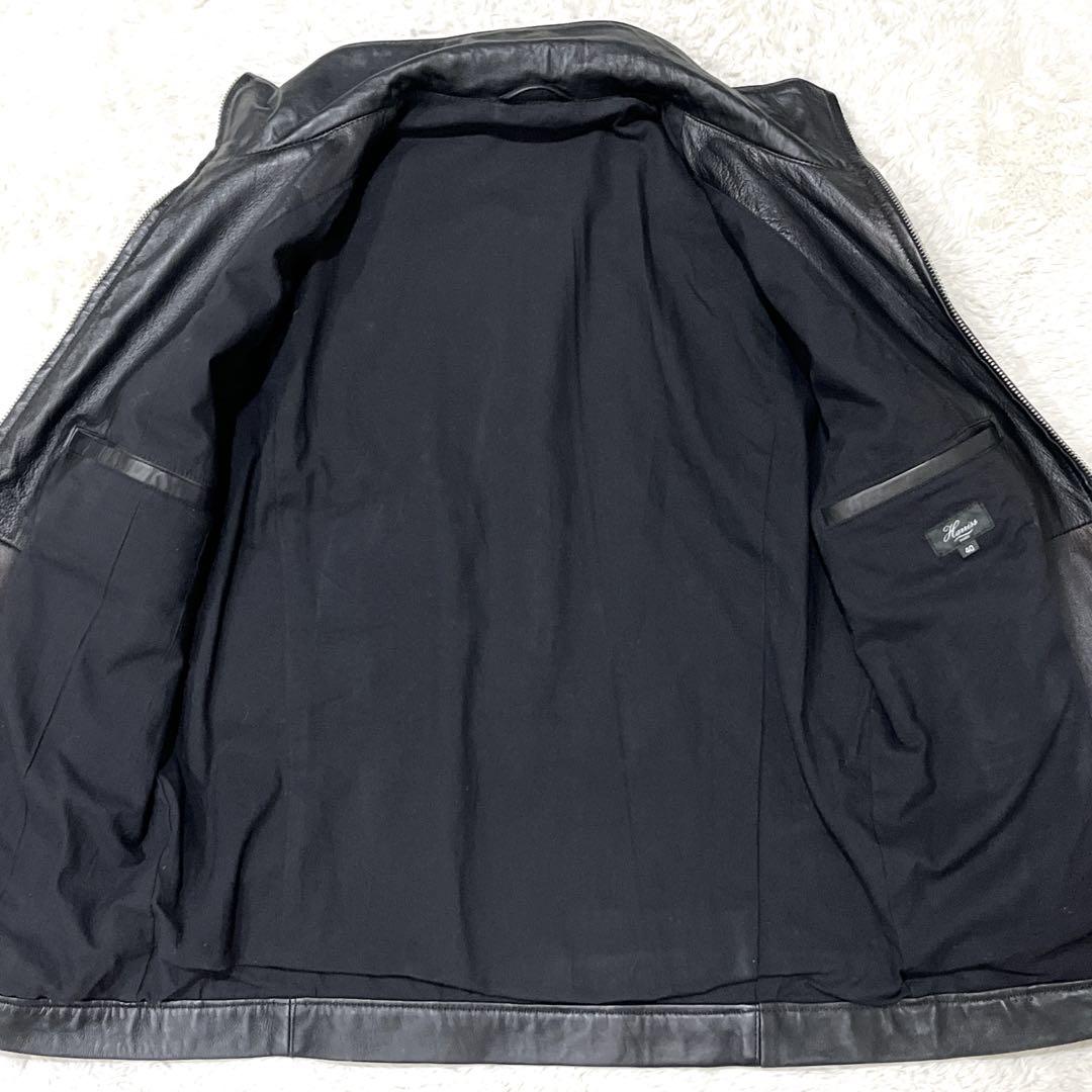【美品】 Harriss 羊革 シングルライダースジャケット サイズ40 メンズ