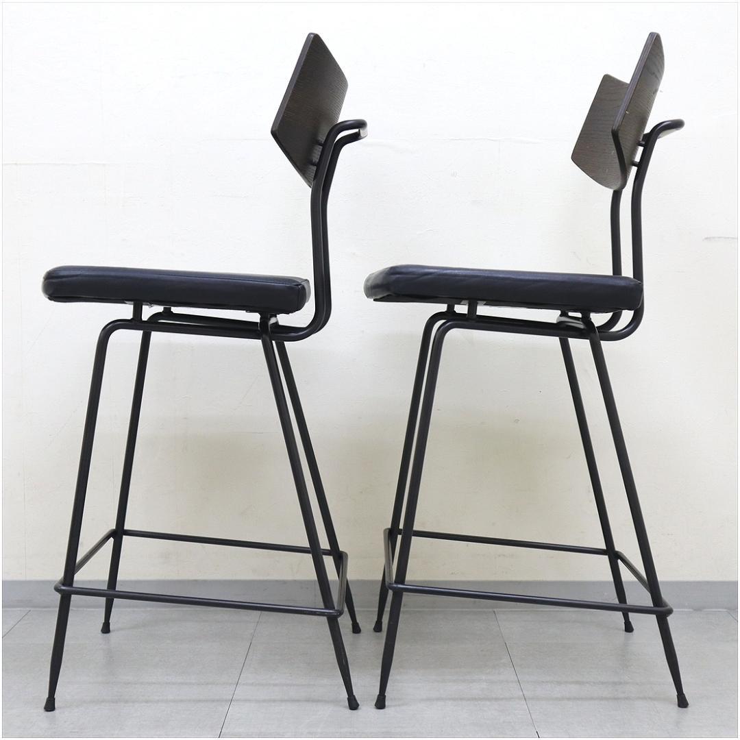 A1 スクエアルーツ SOLI カウンター チェア 椅子 オーク 革 スツール