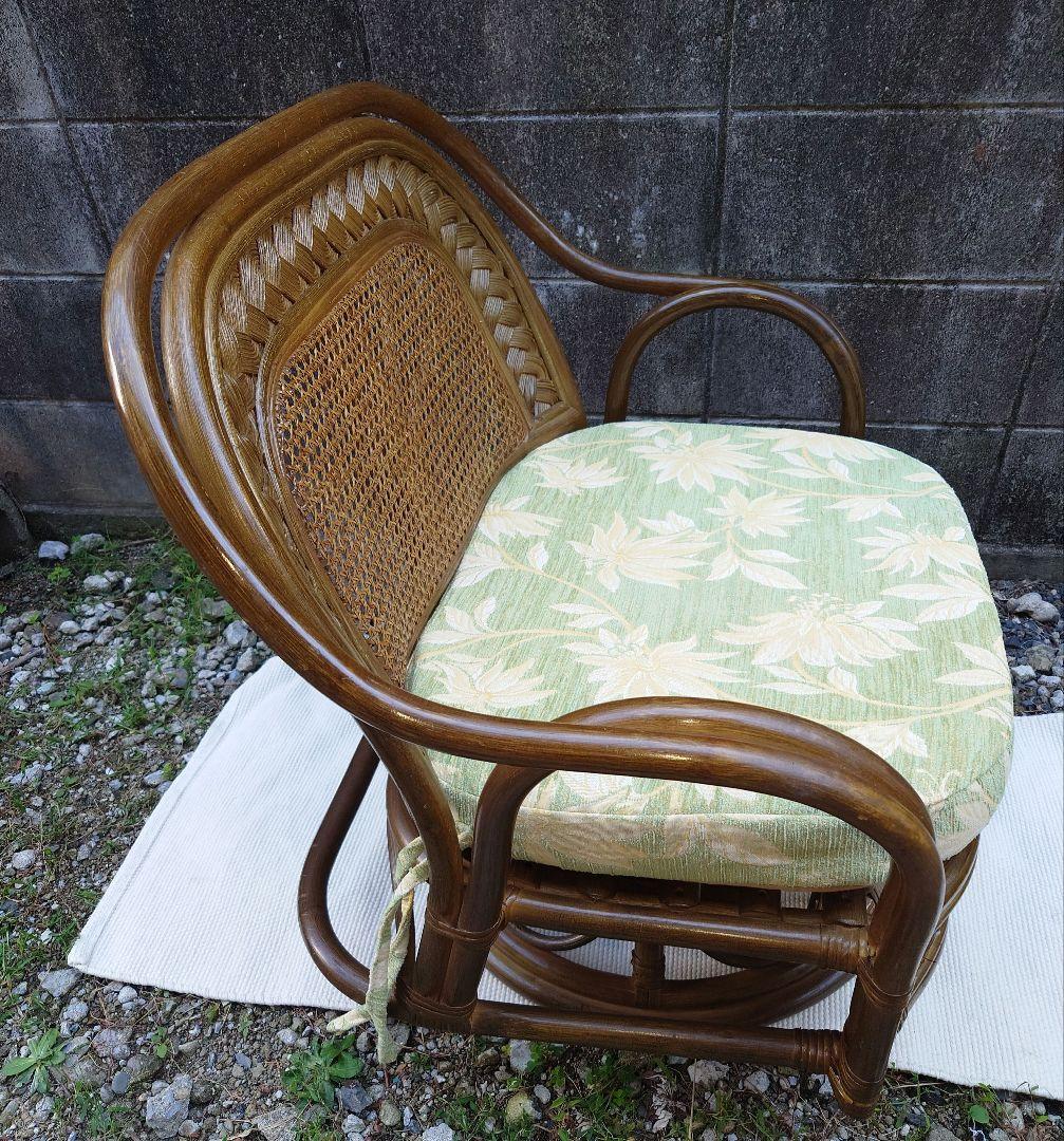 木製 ラタン 籐 藤 回転椅子 座椅子 イス いす ベンチ chair チェア
