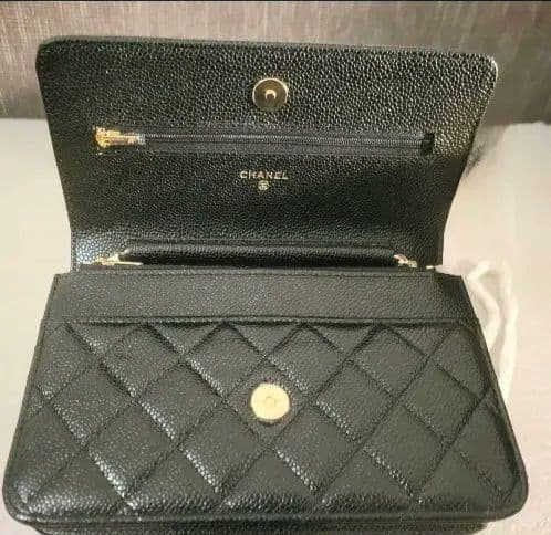 ちゃちゃまる●新品CHANEL シャネル チェーンウォレット キャビア