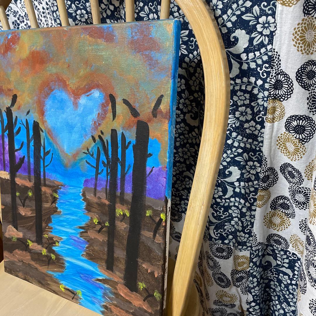 画伯ニッチェ・ルビン　絵画　「秋の恋空」