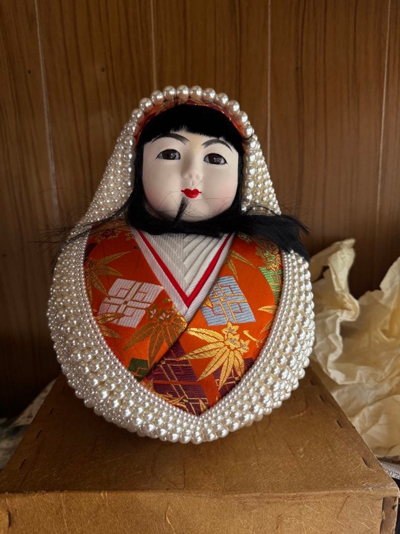 パール武者だるま人形（紫×緑）／レトロ昭和コレクション