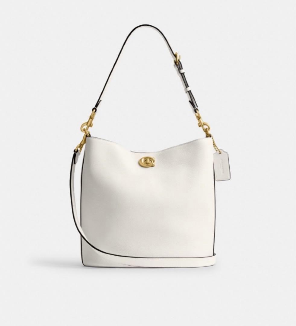 一度のみ！大きいサイズ coach ウィロウソフトバケットバッグ ホワイト